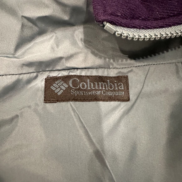 VINTAGE 90s Columbia Puffer Jacket Coat Mens L/XL Blue Purple REVERSIBLE Winter - Picture 9 of 9